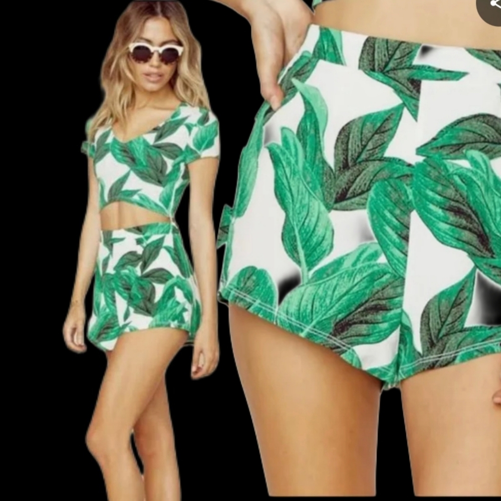 SHOW ME YOUR MUMU Palm Print Martine Shorts